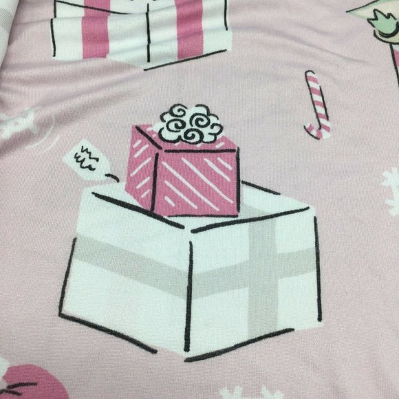 2pc Slumber Munki Christmas Baby Yoda Women Pajama Set Pink Santa Hat Snow S M L - Picture 7 of 11